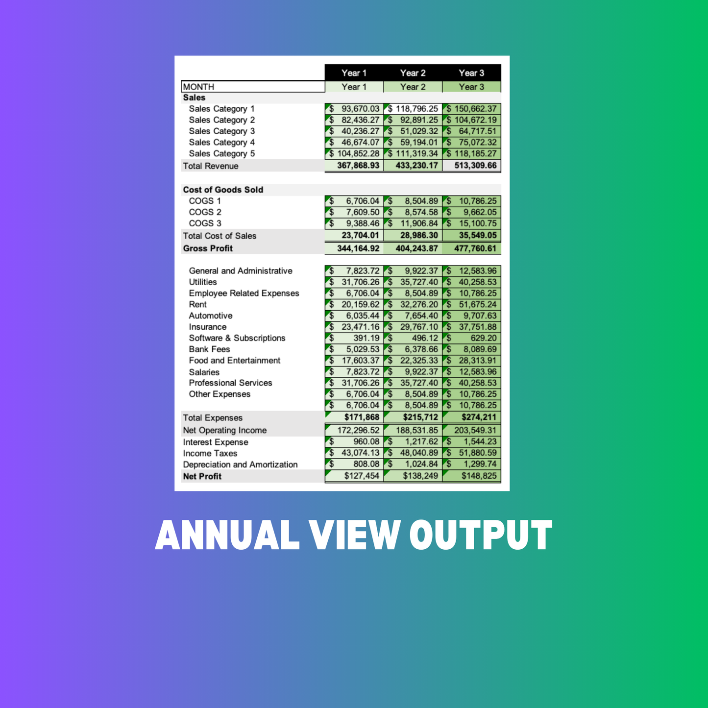 Three Year Forecast Template - Income and Expense Forecast
